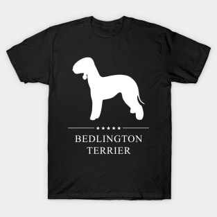 Bedlington Terrier Dog White Silhouette T-Shirt